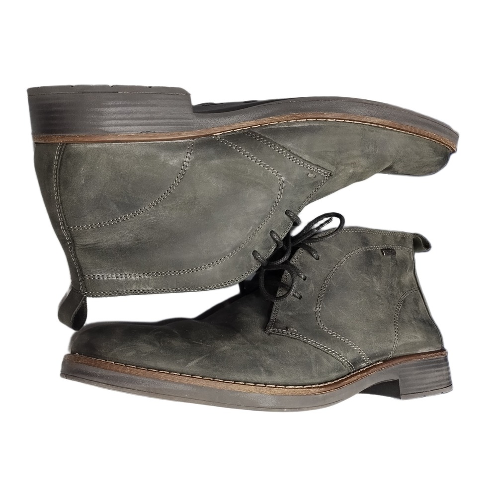 Nordstrom Chukka Boots Mens Size 12 Gray Leather Waterproof Almond Toe Lace Up